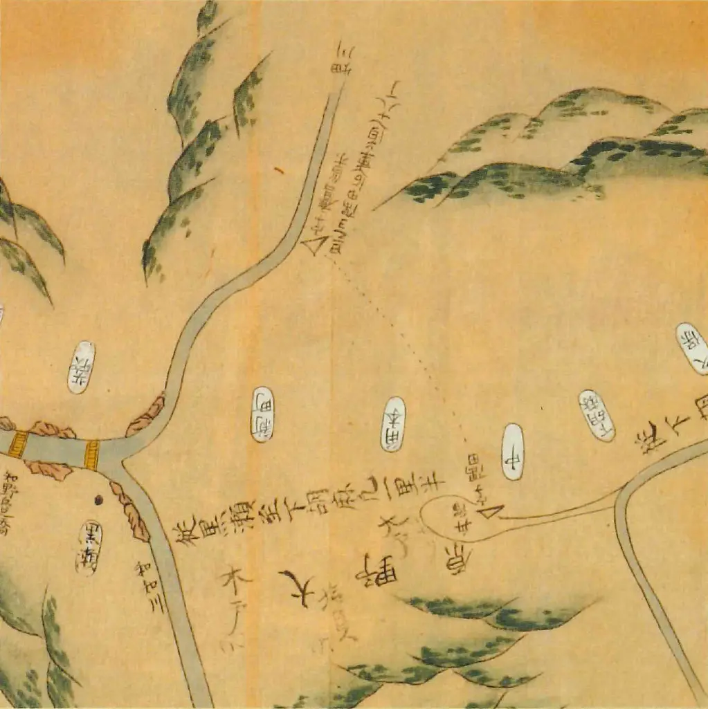 由良通船川々絵図(舟溜付近拡大)