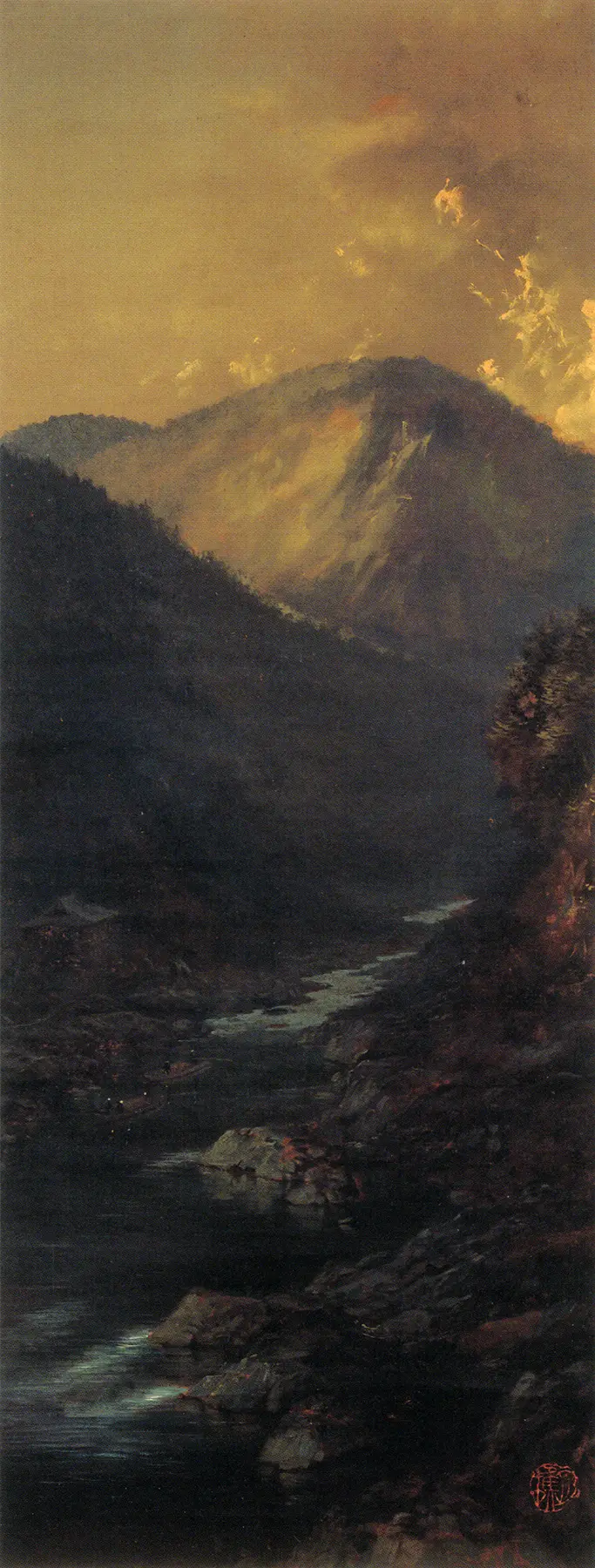 田村宗立「嵐渓夕照」